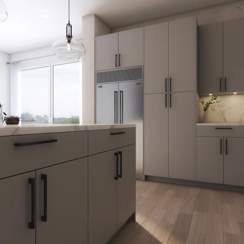 Cambridge Ready to assemble Matte Gray Base Kitchen Cabinet, 3 Drawer