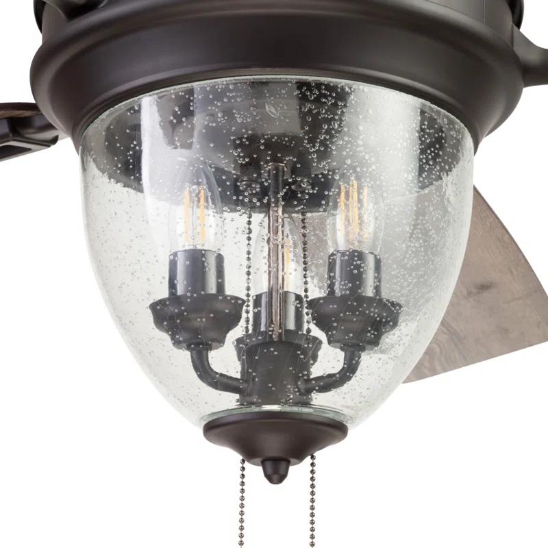 52" Glencrest 5 - Blade Standard Ceiling Fan with Pull Chain and Light Kit Included