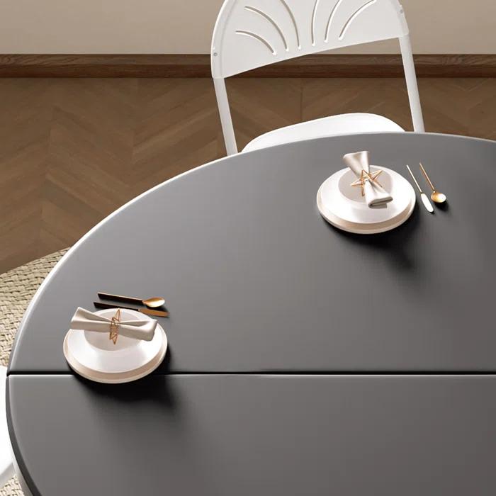 Plastic Round Folding Table, Portable Foldable Party Banquet Table for Camping Dining Outdoor Picnic