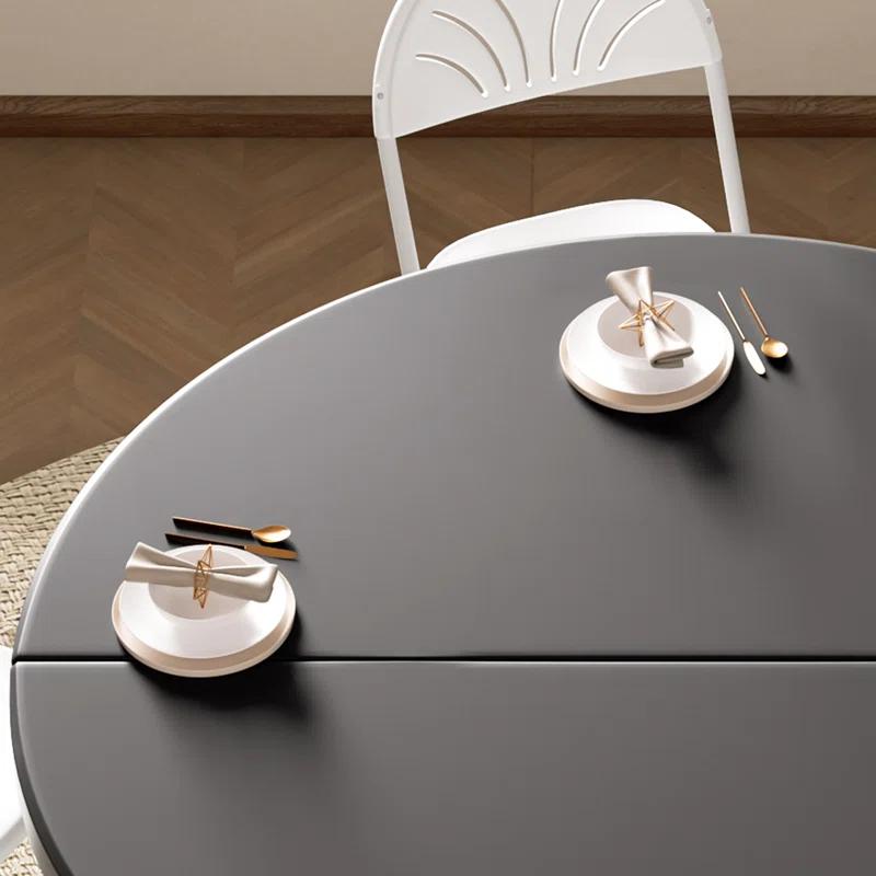 Plastic Round Folding Table, Portable Foldable Party Banquet Table for Camping Dining Outdoor Picnic