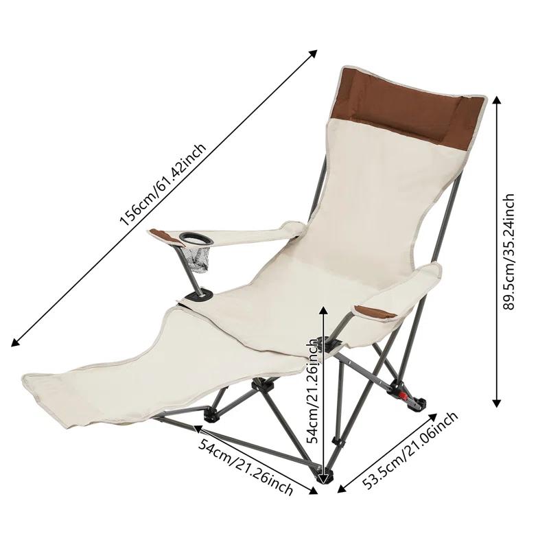 Arlmont & Co. Adjustable Folding Adirondack Chair Camping Chair With Cup Holder (Set of 2)