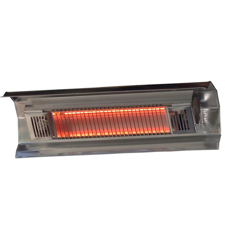 Fire Sense Wall Mounted Infrared Patio Heater 1500W Weatherproof for Indoor Outdoor-Stainless Steel