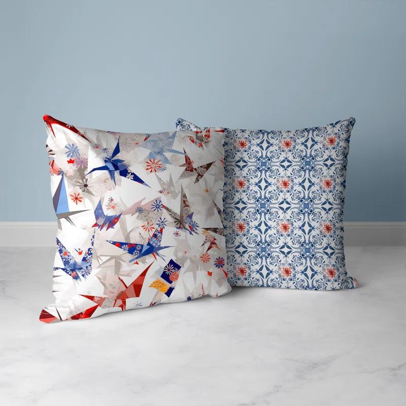 Amrita Sen Origami Elegance Indoor/Outdoor Reversible Throw Pillow