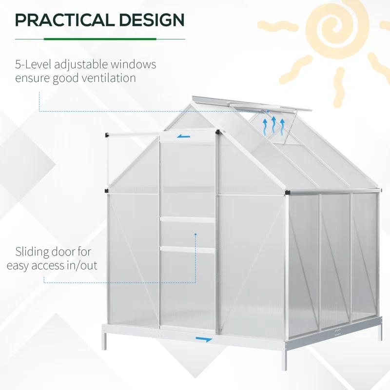 Outsunny 74.4" W x 6' D Greenhouse