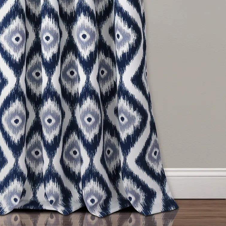 Lush Decor Diamond Ikat Polyester Semi Sheer Curtain Pair (Set of 2)