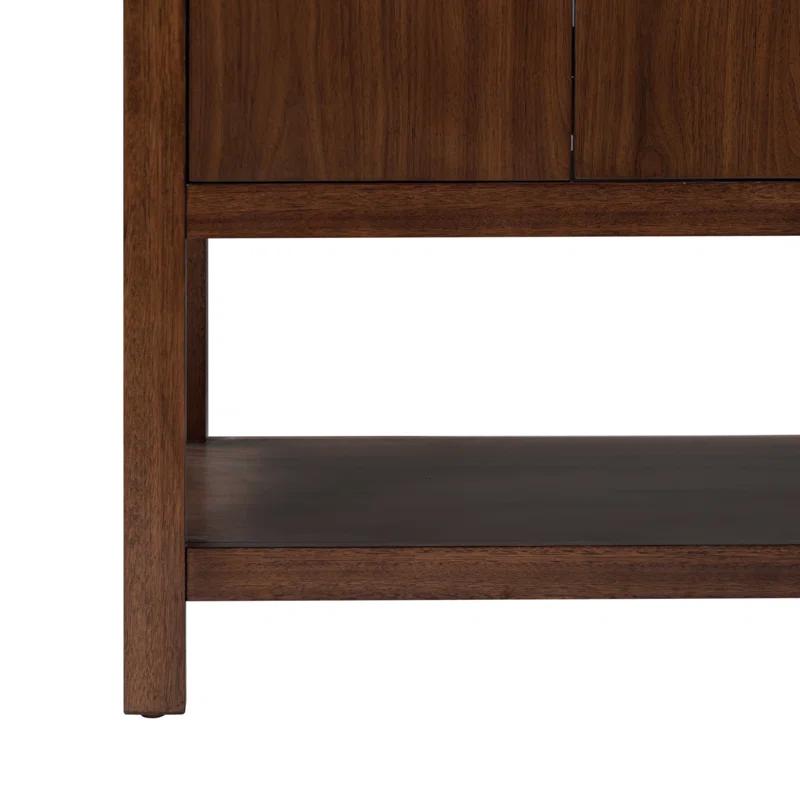 Zoe 37 in. Vanity Combo in Walnut Finish with White Quartz Top