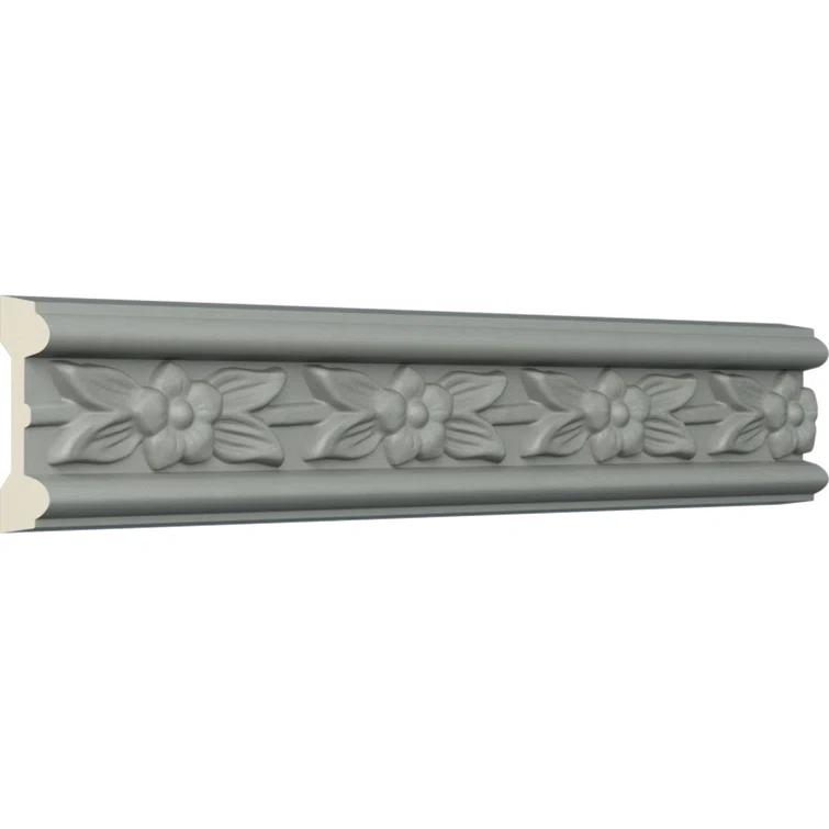 Ekena Millwork 1 7/8"H x 5/8"P x 94 1/2"L, (2 5/8" Repeat), Flower Chair Rail (Set of 8)