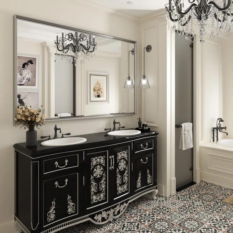 Decorative Wall Mirror Beveled Design, Bathroom Vanity Mirror Accent Mirror Finish