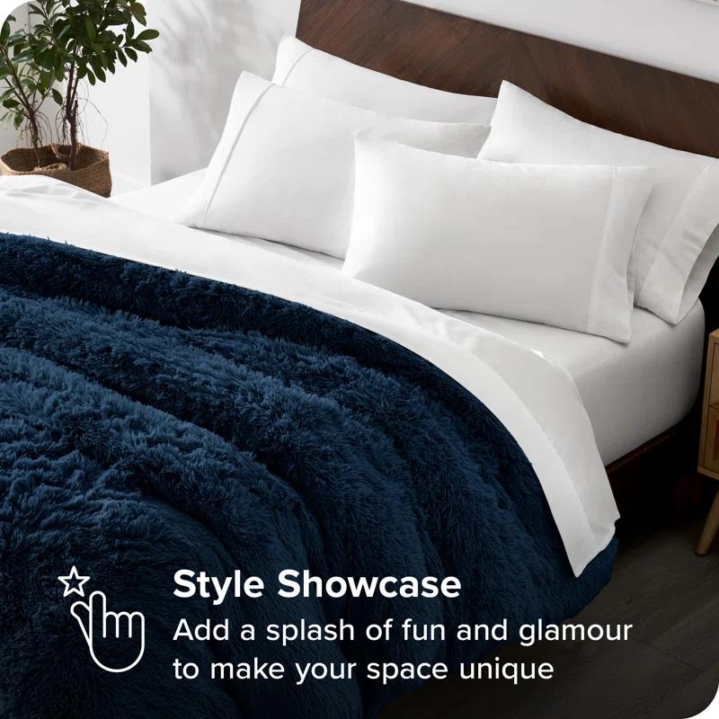 Bare Home Shaggy Fleece Plush Duvet Cover