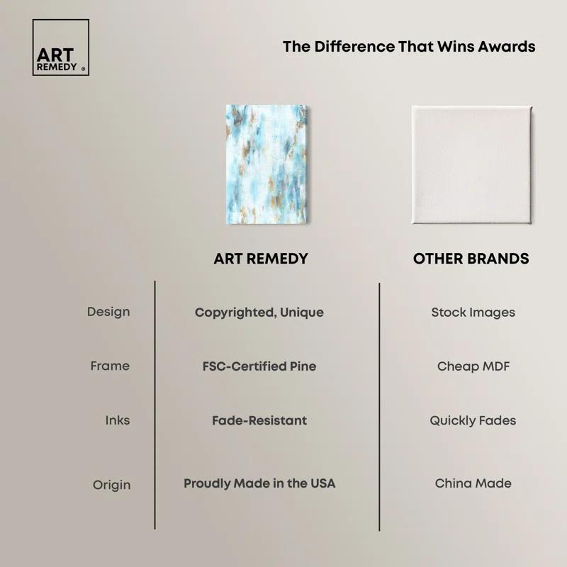 Art Remedy Art Remedy Textured Shades Framed Blue Abstract 1 Piece Canvas Wall Art 57567