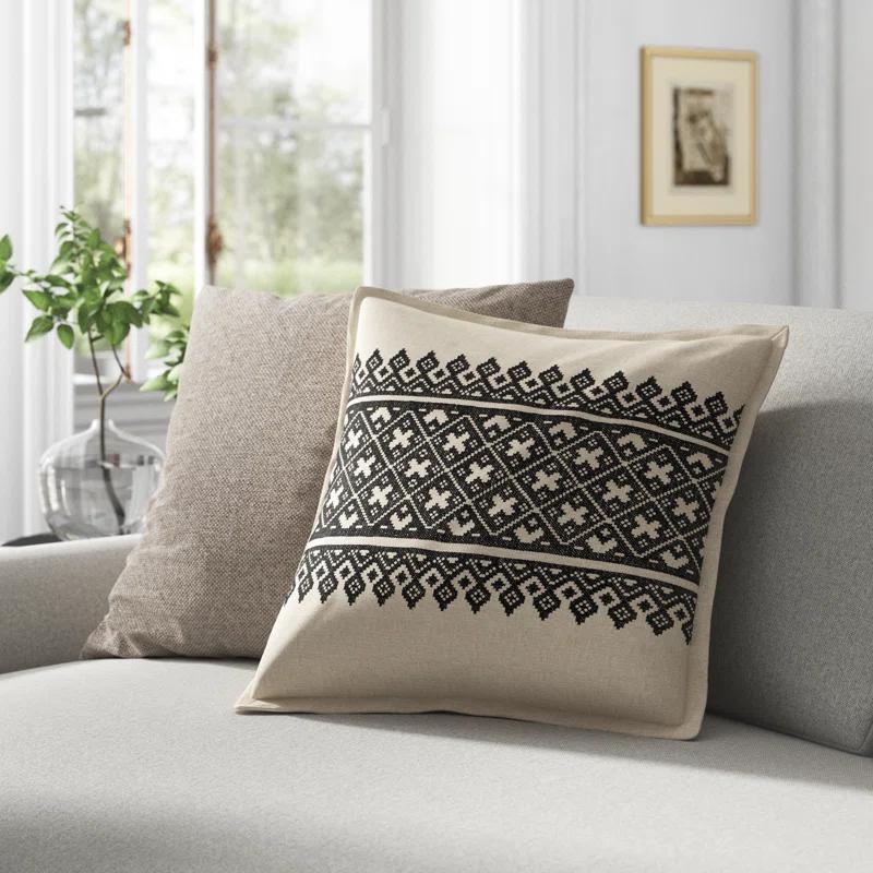 Pentas Geometric Linen Throw Pillow