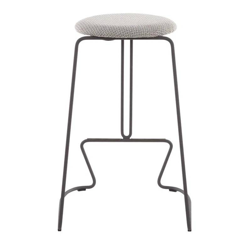 George Oliver Upholstered Counter Stool with Metal Frame (Set of 2)