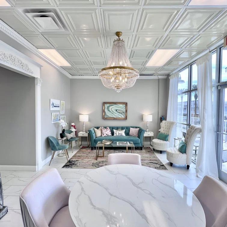 FromPlainToBeautifulInHours Economy Drop-In PVC Ceiling Tile (Set of 10)