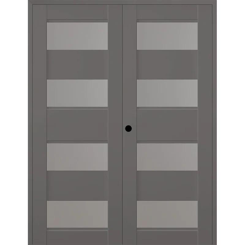 Belldinni Della Solid Manufactured Wood and Glass Paneled Prefinished Standard Double Door