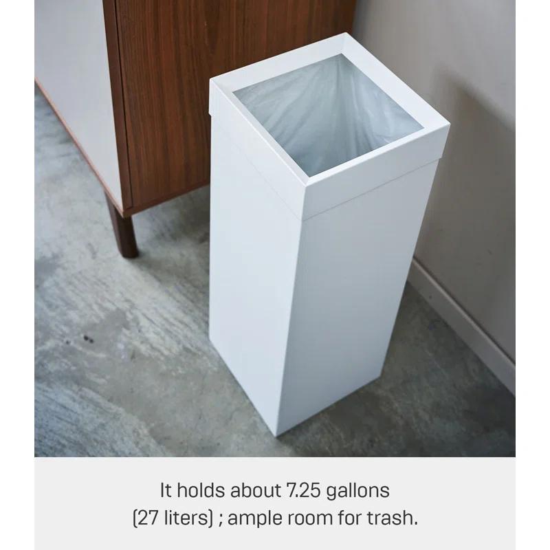 Tower Yamazaki Home Tall Trash Can 7.25 gallon Waste Basket With Handle For Kitchen Bathroom Office