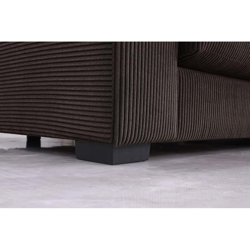DEVION Furniture Naomi Corduroy Upholstered Sectional