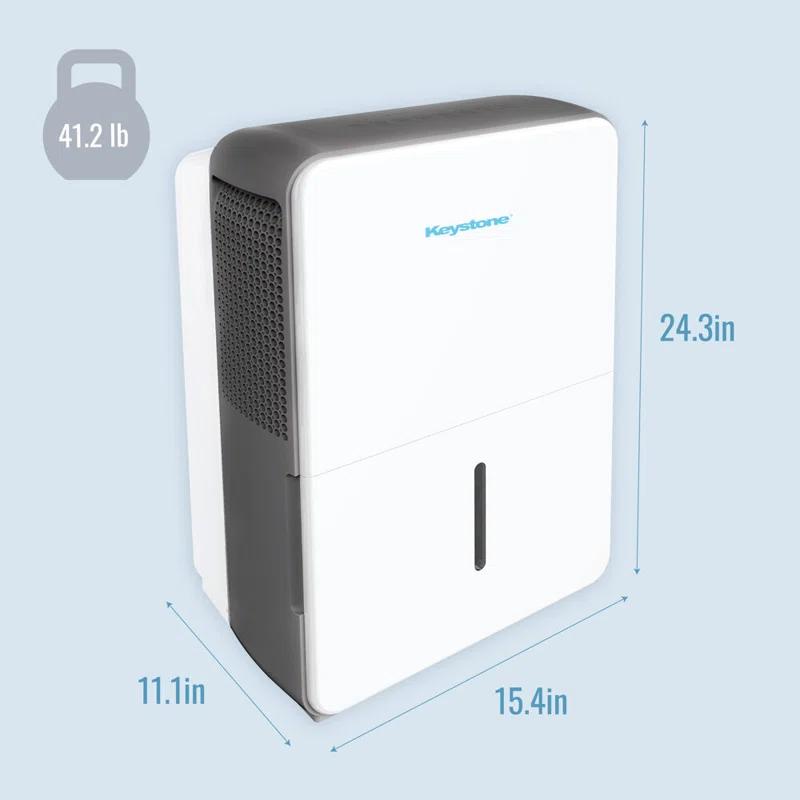 Keystone Keystone 50 Pint Portable Dehumidifier for up to 4,500 Sq. Ft. in White