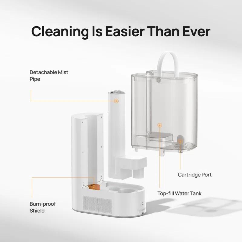 BEACHWATER POOL & SPA, LLC 6L Humidifier Large Room, Warm & Cool Mist Humidifiers For Bedroom, 60H Runtime, 12H Timer, Top Fill, Oil Diffuser, Humidity Indicator Light, Baby, Plants, Easy Clean