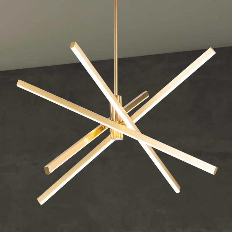 Wade Logan® Athiran Aluminum Dimmable LED Modern Linear Chandelier