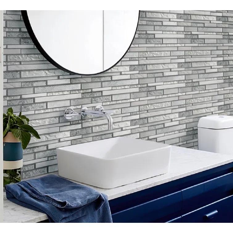 11.8" x 11.8" Glass Linear Mosaic Wall & Floor Tile