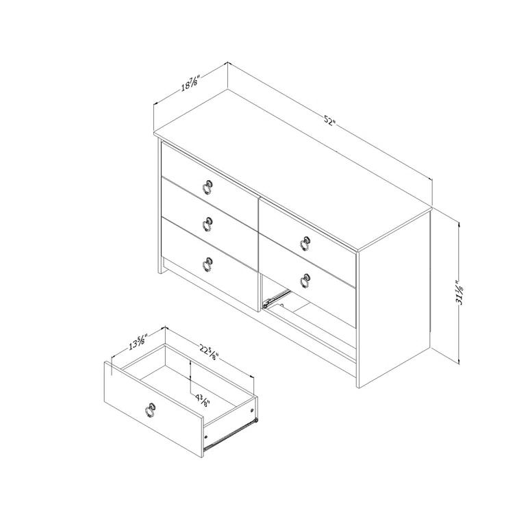 South Shore Plenny 6-Drawer Dresser Storage Unit