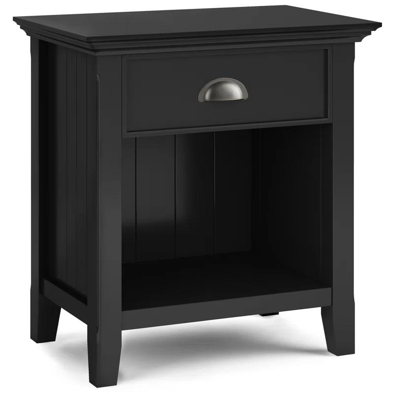Simpli Home Acadian 24"W 1-Drawer Solid Wood Nightstand with Open Bottom Storage