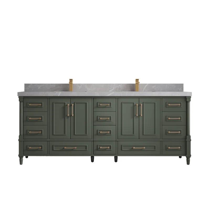Willow Collections Aberdeen 84'' Double Bathroom Vanity with Quartz Top
