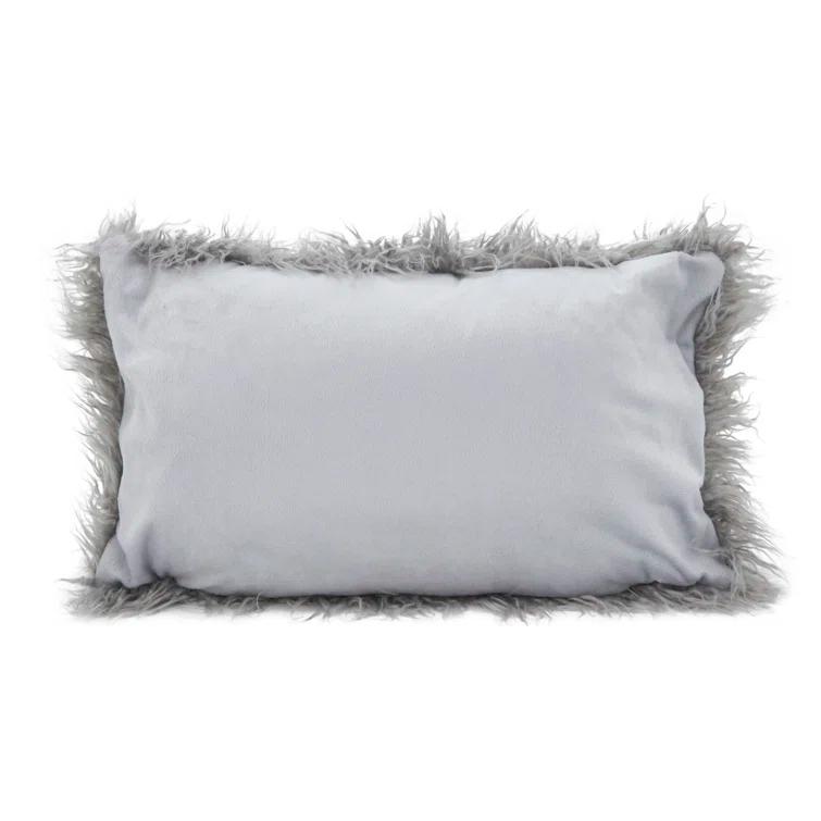 Saro Faux Mongolian Collection Faux Fur Throw Pillow
