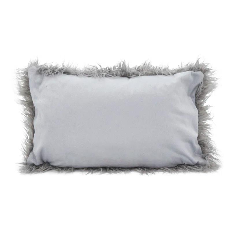 Saro Faux Mongolian Collection Faux Fur Throw Pillow