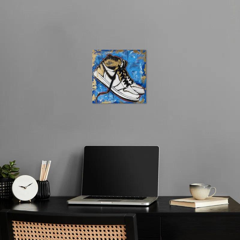 Notori Art Golden Sky Sneakers II Modern Sneaker Art Prints Wall Art by Notoriart