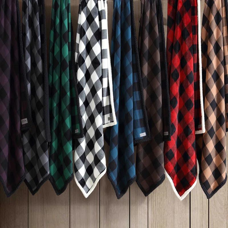 Eddie Bauer Eddie Bauer Cabin Plaid Flannel/Sherpa Throw Blanket