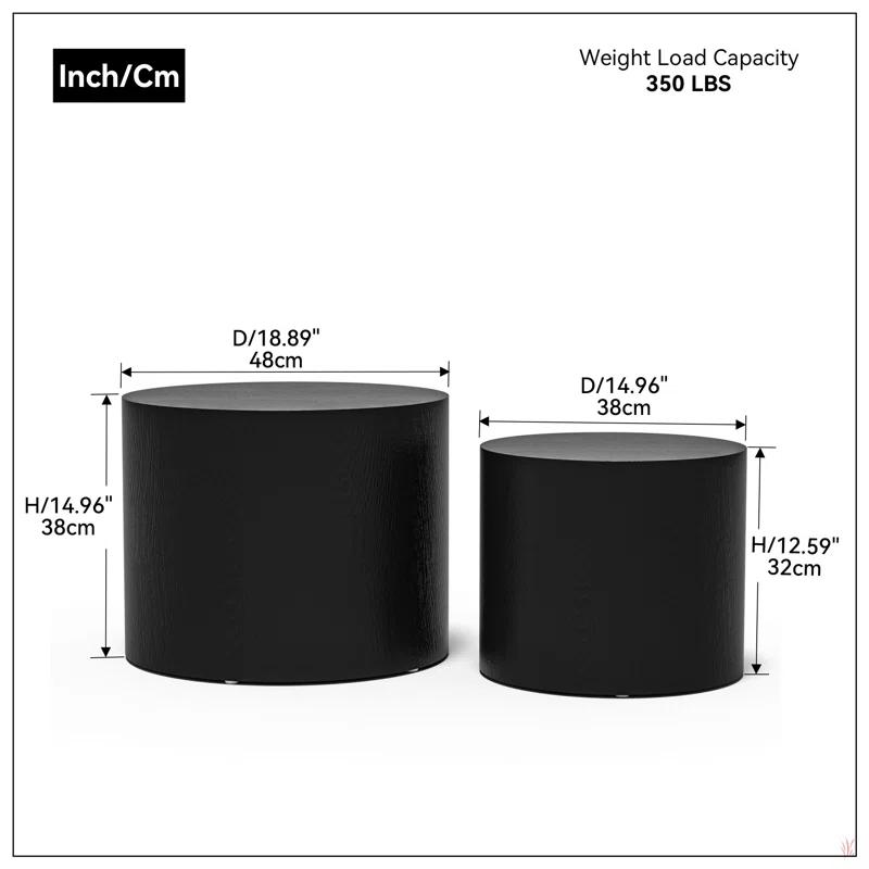 Gracie Oaks MDF With Veneer Side Table/Coffee Table/End Table/Nesting Table Set Of 2 For Living Room,Office,Bedroom