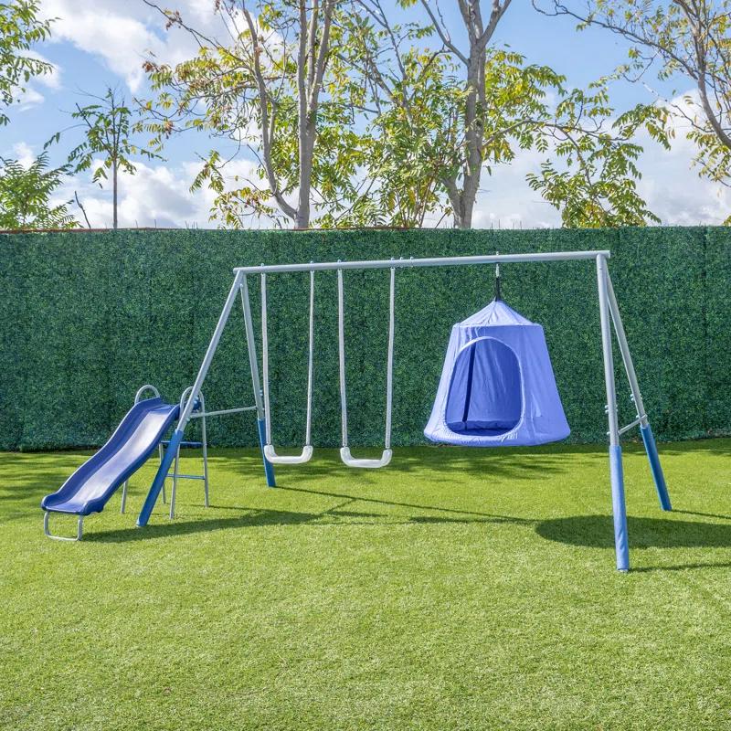 Sportspower Sportspower Shooting Star Metal Swing Set with Lifetime Warranty on 5' Double Wall Slide