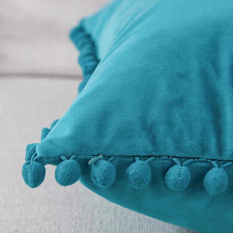 Deconovo Deconovo Pom-poms Velvet Reversible Pillow Cover (Set of 2)