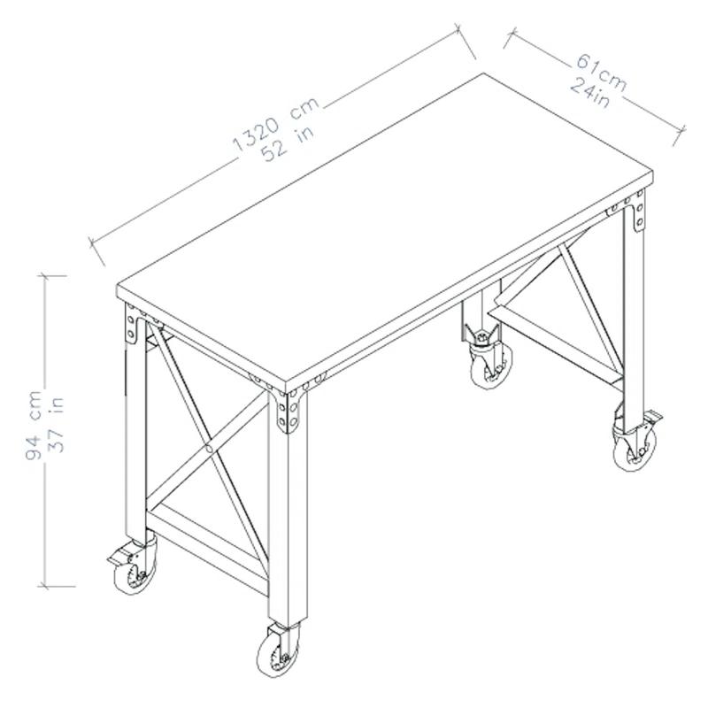 Duramax Building Products Solid Wood Top Metal Base Desk Shell