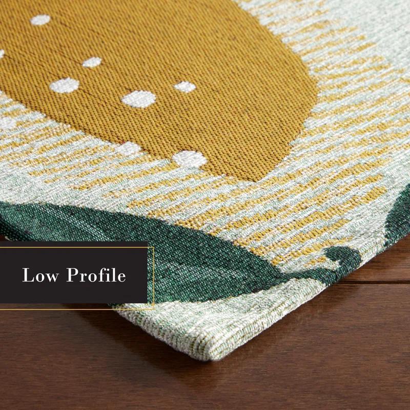 Town & Country Living TOWN & COUNTRY Living Livie Fresh Lemon Everwash Washable Non-Slip Backing Kitchen Runner Rug