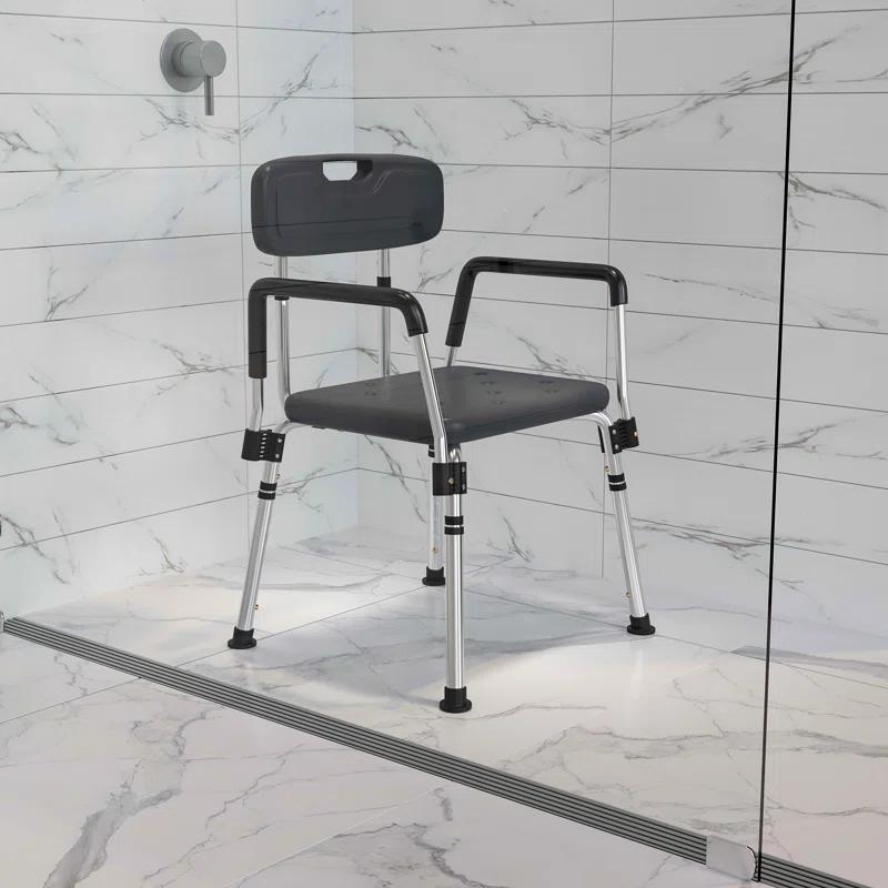 DC-HY3523L-GRY-GG Jane Aluminum Height Adjustable Bath and Shower Chair