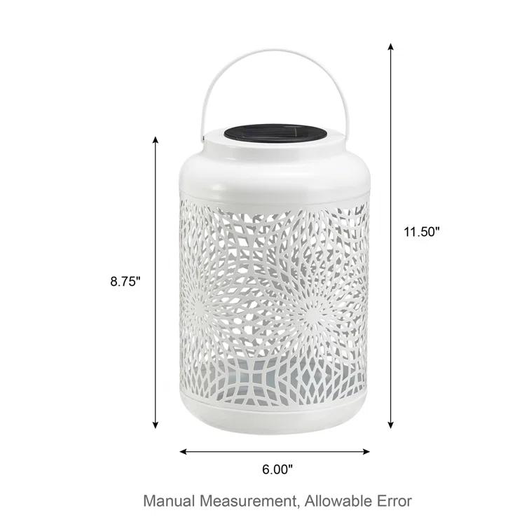 Winston Porter 8.75"H Metal Cutout Solar Powered Outdoor Hanging Lantern
