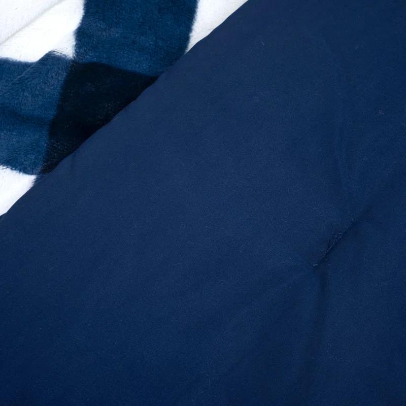 Plaid Faux Fur Microfiber 2 Piece Comforter Set (Set of 2)