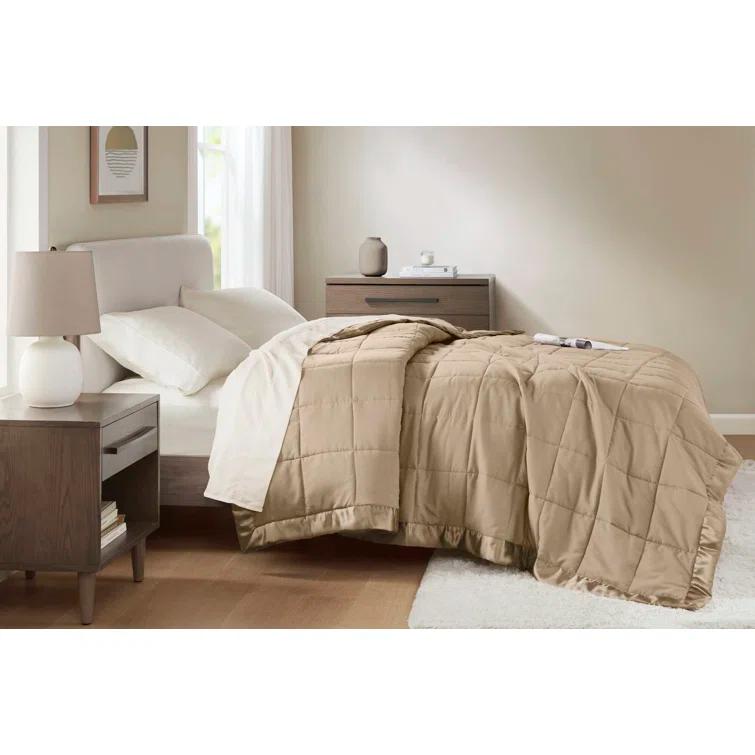 Madison Park Lightweight Down Alternative Blanket with Satin Trim