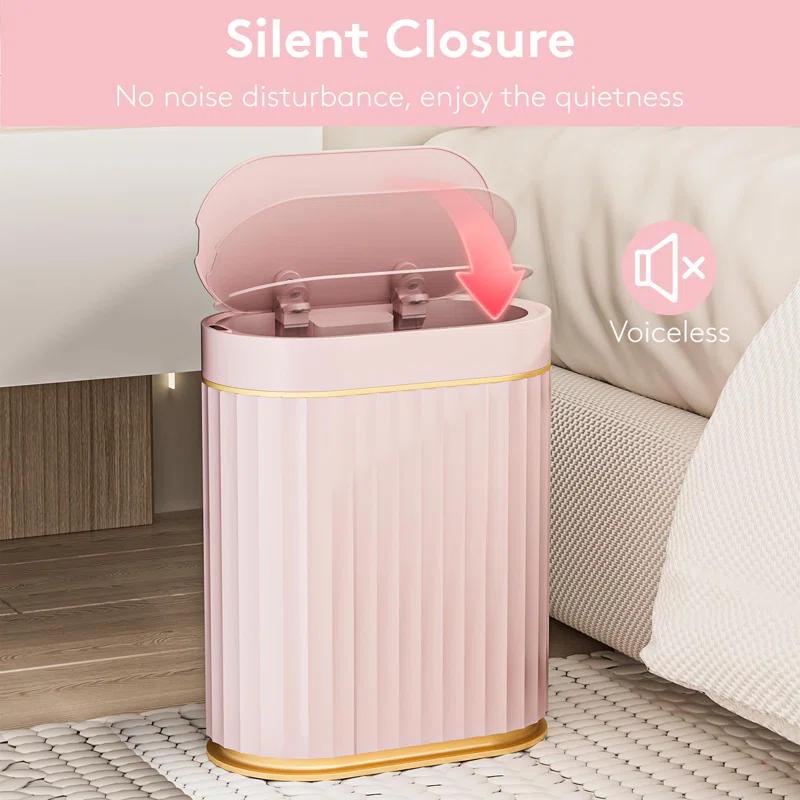 Fashion Finesse Bathroom Trash Can With Lid -  2 Gallon Sensor Trash Bin, Automatic Narrow Garbage Can, Waterproof Smart Trash Can, Slim Motion Sensor Waste Bins For Bathroom, Living Room, Office