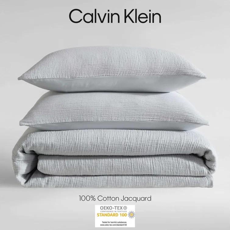 Calvin Klein Calvin Klein Washed Texture Solid Cotton Duvet Cover Set
