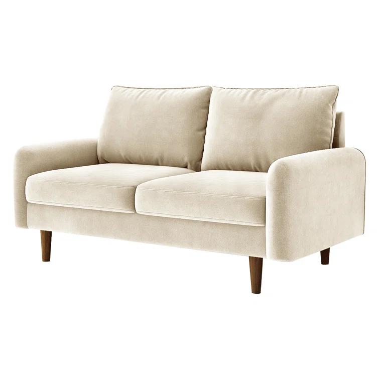 Everly Quinn Hasaam 56.3" Wide Velvet Round Arms Small Apartment Loveseat