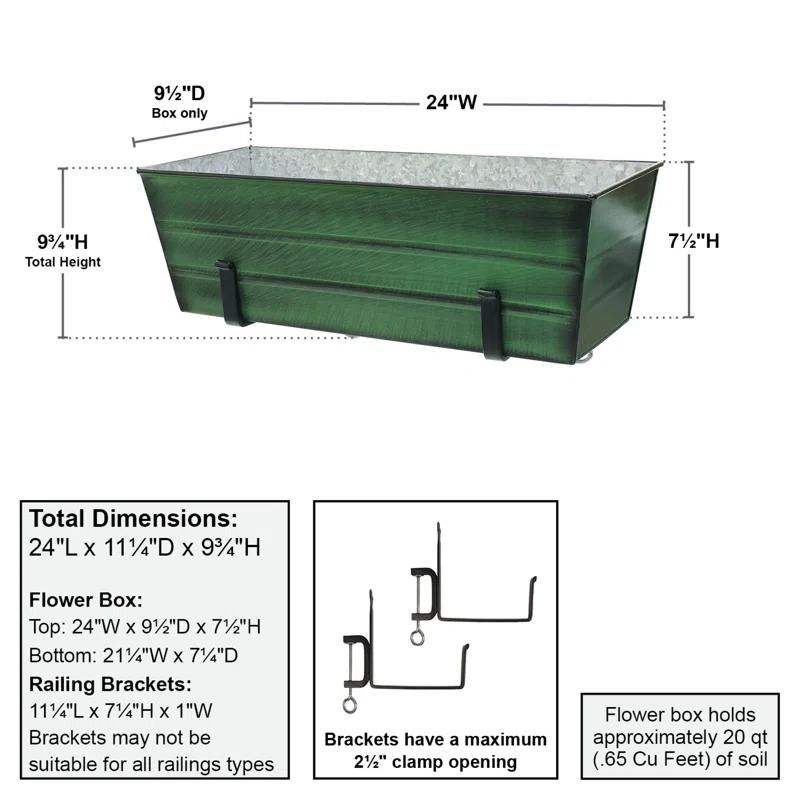 ACHLA Metal Window Box Planter