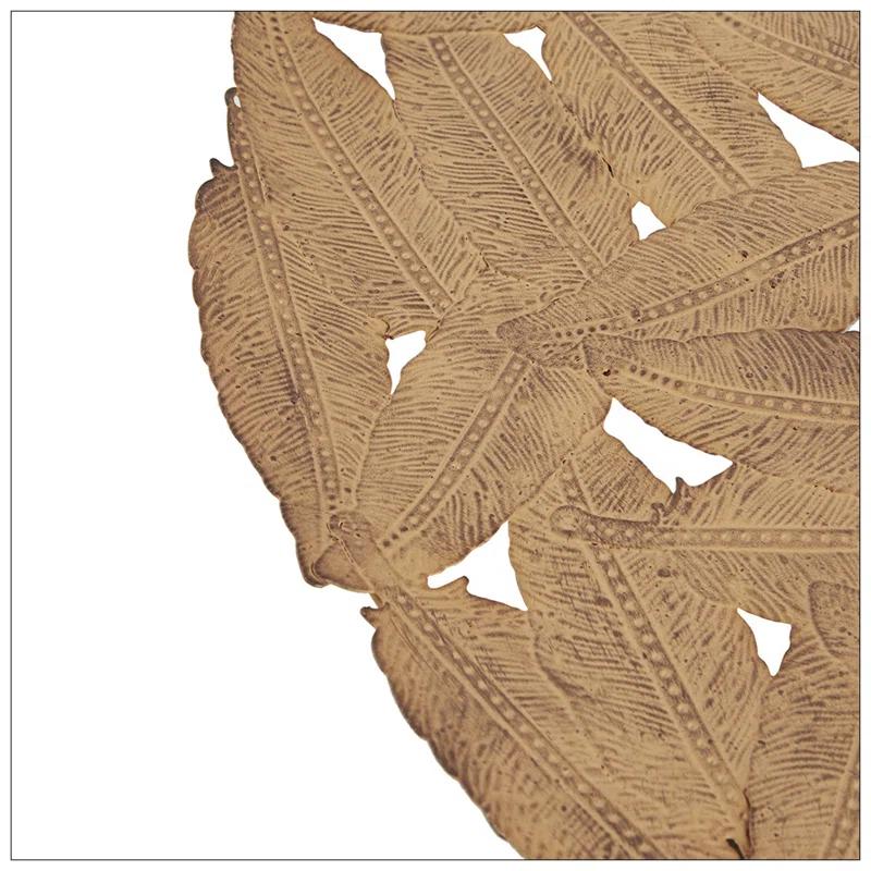 Latitude Run® Textured Feather 3-Piece Metal Disc Wall Decor Set