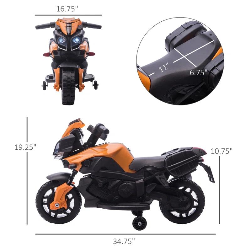Aosom Aosom 6 Volt 1 Seater Motorcycles Battery Powered Ride On