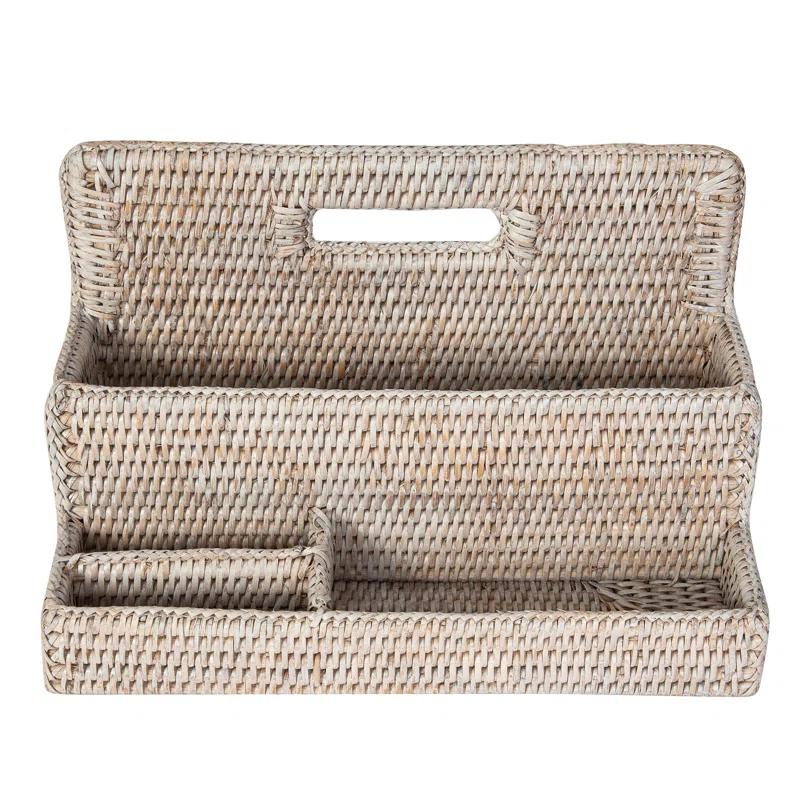 Tava Handwoven Rattan Standing Stationery Sorter