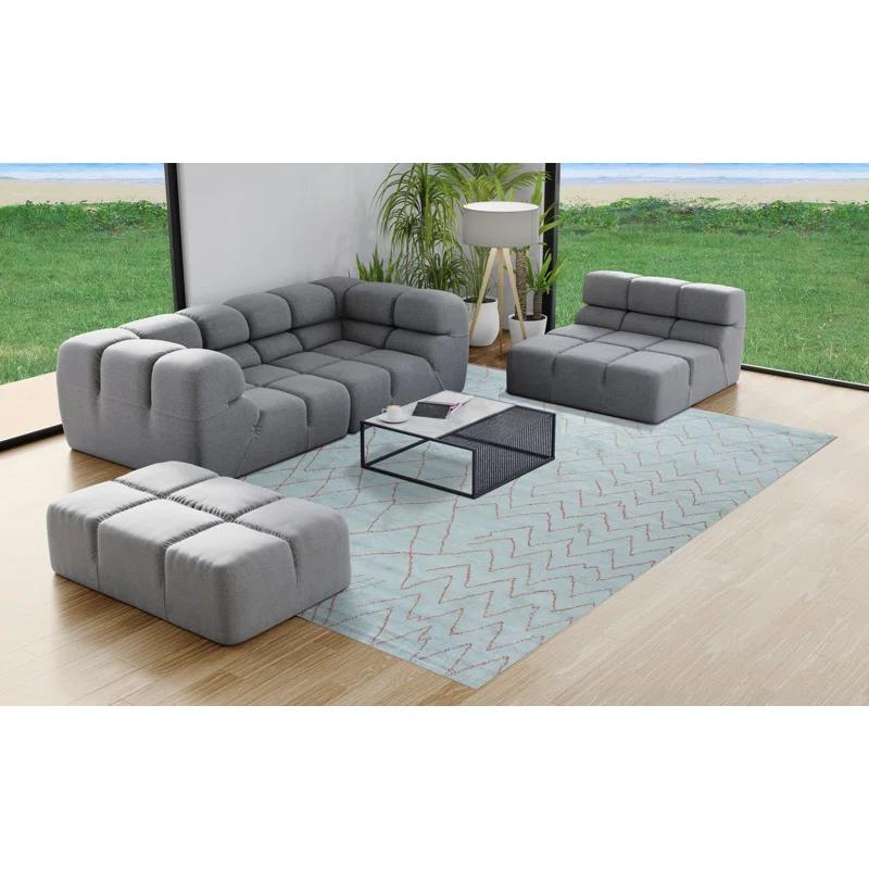 EORC Isla Moroccan Blue Hand Knotted Wool Rug