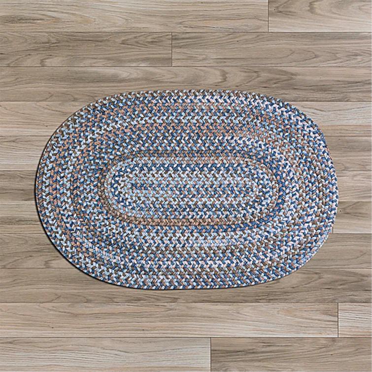 Highland Dunes Oyola Wool Reversible Area Rug - Blue Brown