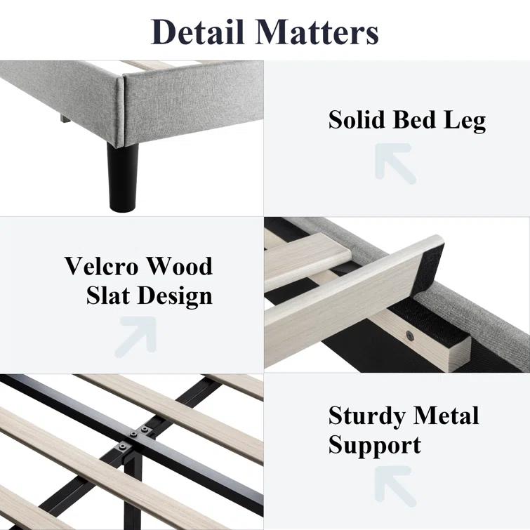 Latitude Run® Walace Upholstered Wingback Bed